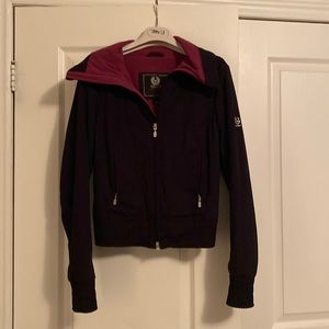 Women’s spring/fall light waist length jacket. Fuschia/purple fleece lining.